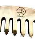 Kaia Skin Kansa Comb with Ayurvedic Intensive Hair Drops in a serene scalp-massage ritual setup