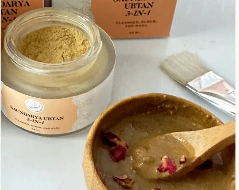 Saundarya - 3 in 1 Cleanser, Scrub and Mask | Ubtan kaia.skin
